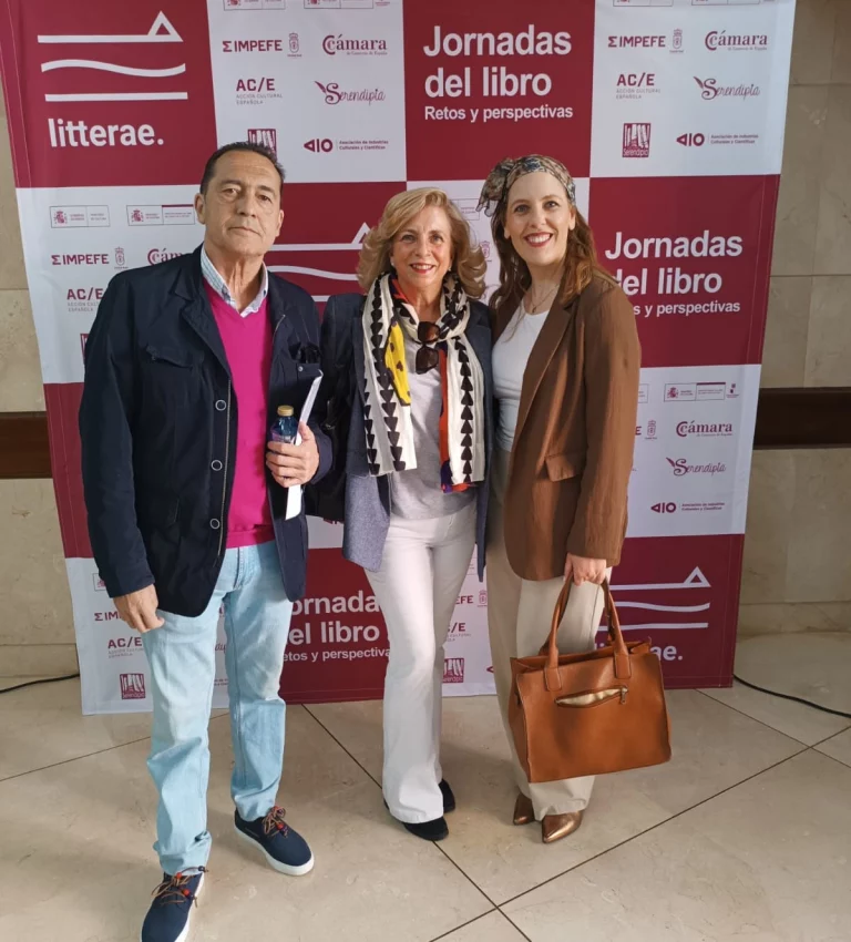 Representantes del CEPA Antonio Gala ante el panel de las jornadas LITTERAE sobre la industria del libro.